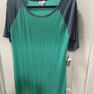 Lularoe Julia XL mint green dress denim color slvs